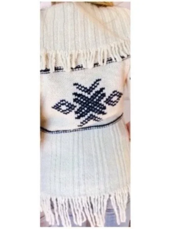 RARE Hollister Fringe Hem Cream Cardigan | Boho Indie Sleaze Coastal Cowgirl Y2K - Picture 8 of 16